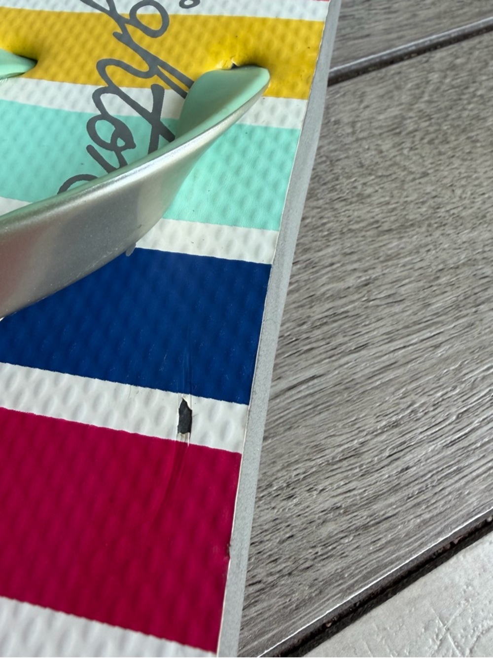 Brighton Mint Strap Multicolor Striped Flip Flops - Picture 2 of 5